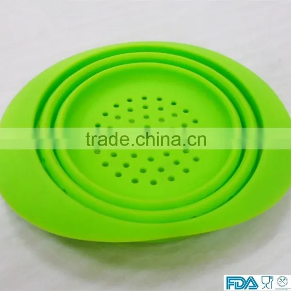 FDA&LFGB Silicone Folding Bowl Vegetables Fruit Drain Bowl Silicone Strainer Bowl photo-5