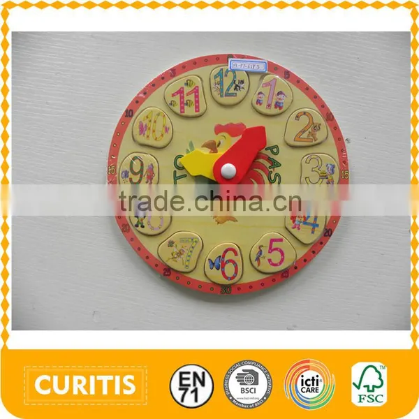 Non-toxic Puzzle Gift For Little Kids 23.5*23.5*.05 cm Number Puzzles Clock Shape Puzzles For Educational Child