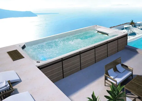 Outdoor 8m swim therapy hot tub ground swimming pool swim outdoors