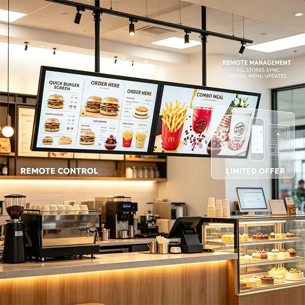 Hanging Digital Menu Board System Remote Multi‑Store Management ADE Lightbox