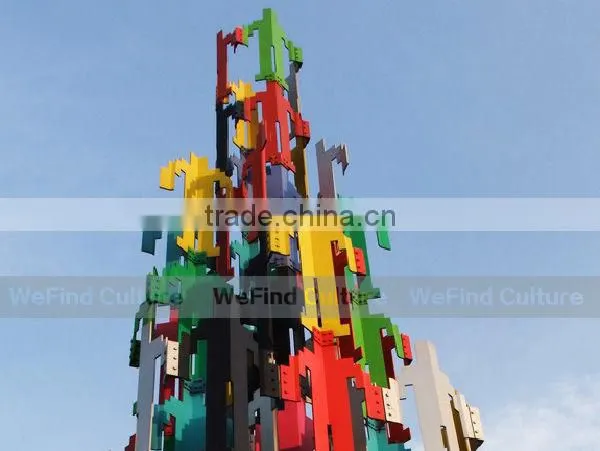Interesting Abstract Metal Art Sculpture With Figure Shapes photo-2