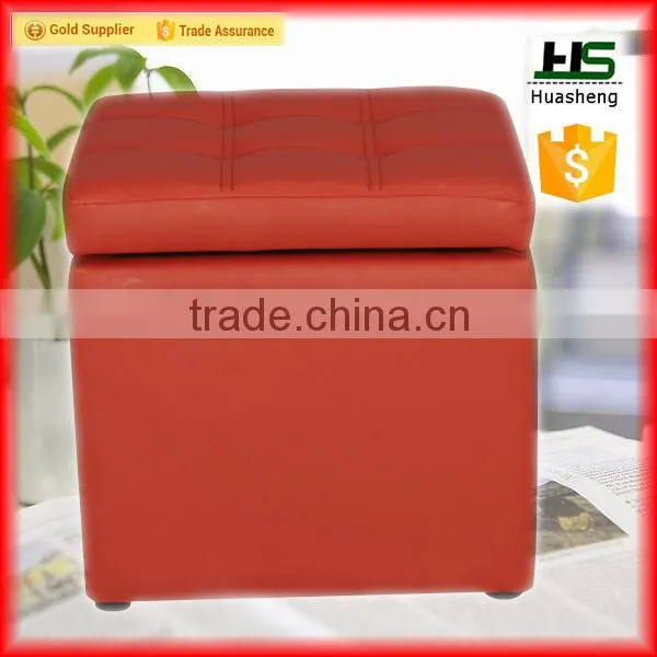 Storage Leather Ottoman Pouf