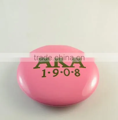 Pink and Green Greek AKA Sorority LOGO Custom Makeup Mirror photo-3