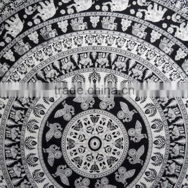 Elephant Boho Tapestry Printed Bedcover Round Tapestries Home Decor photo-3