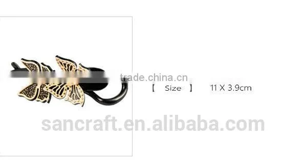 Latest Fashion Jewelry Hair Band Clasp Crystal Black Butterfly Hair Jewelry photo-4