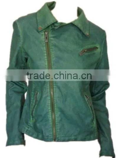 Garment Dye Ladies PU Short Jacket,fashion Jacket