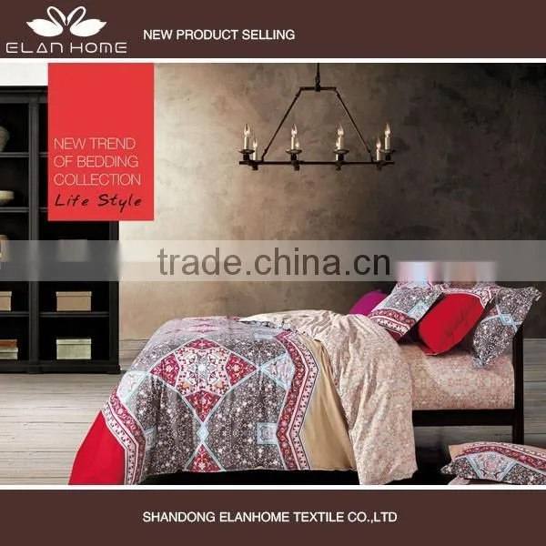 100% Cotton 133*72 40s*40s Reactive Printting Beautiful Duvet Cover Set With Zipper photo-3