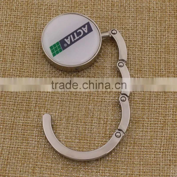 Foldable Metal Purse Hanger/round Purse Hook With Logo Wholesale photo-2
