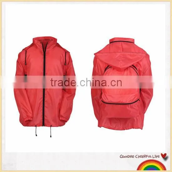 Polyester PU Foldable Jacket Waterproof Clothes
