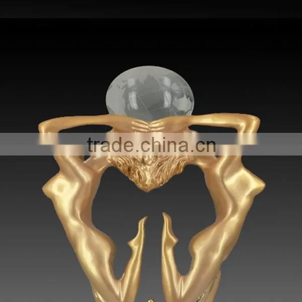 Brass Ladies Hold Globe Venus Awards With Base Design Factory Direct Sell Customized Black Metal Award Trophy photo-4