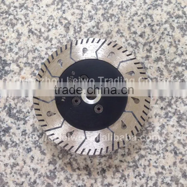 Diamond Turbo Saw Blade 5 Inch (125 Mm) Granite Stone Water-drop Shape Cutting Disc With Flange M14 Thickness 2.8 mm
