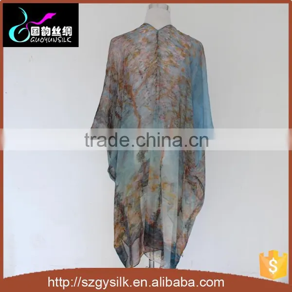 Factory Direct Customized Digital Printing Fashion Women Maxi Silk Kaftan photo-2
