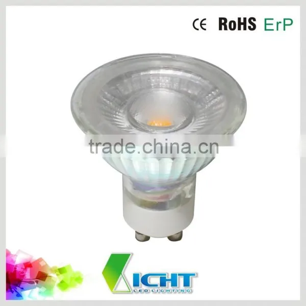 LC-G001A Hot selling 220-230v 5W gu10 led light,glass cup cob led lamp
