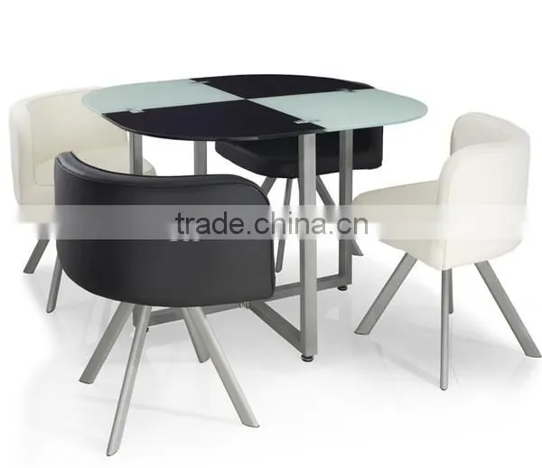 Space Saving Dining Set With 4 Chairs photo-2