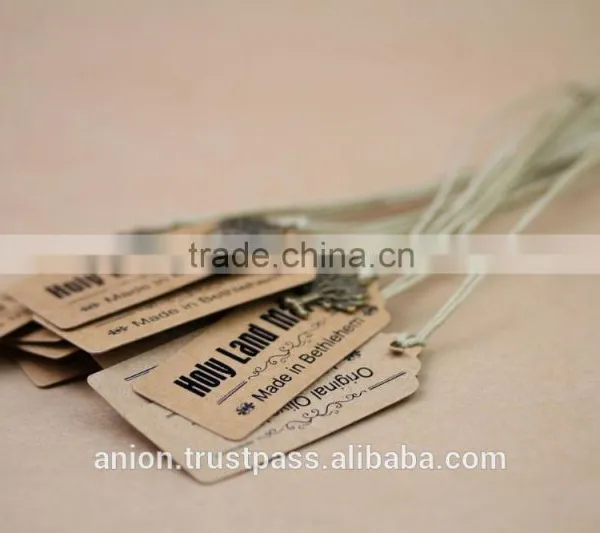 Paper Craft Label With Cotton Cord and Bronze Mini Olive Wood Tree photo-5