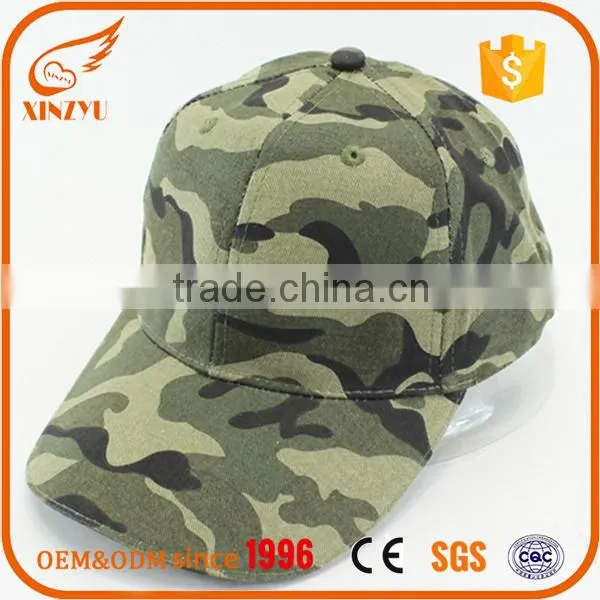 wholesale 3D embroidery camo 6 panel baseball cap customizable 100% cotton baseball cap hat