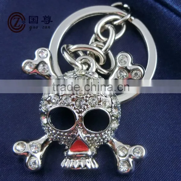Skull Keychain/Metal Skull Keychain With Diamond photo-2