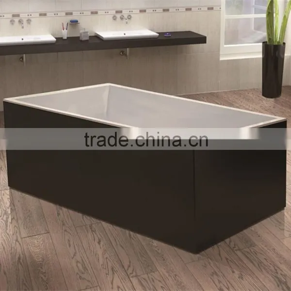 White Color Round Cheap Acrylic Floor Standing Bathtub photo-4
