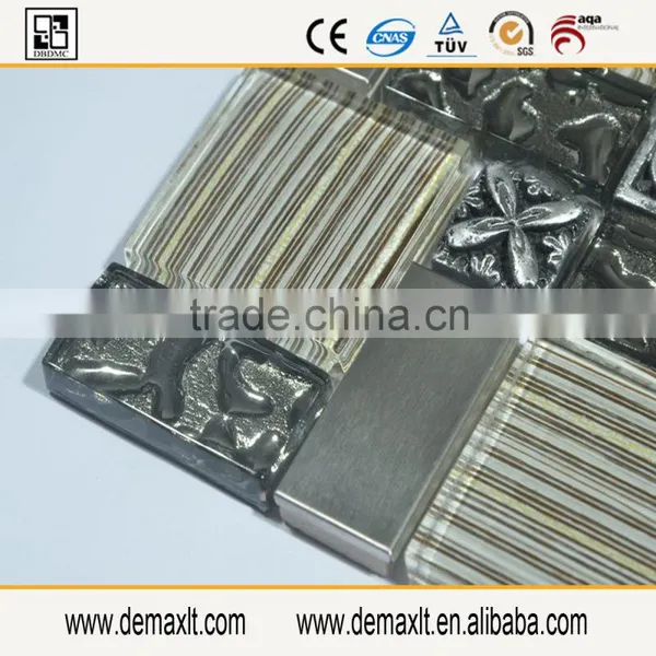 China Famous Restaurant in Stock Dezhou Demax Silver Glass Mosaic Tile photo-3