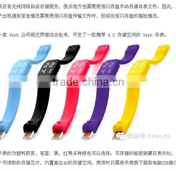 Silicone LED Watch USB Disk Function Temperature Detection Watch W1S photo-3