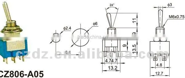 TPDT Toggle Switch 20a / 9 Pin Toggle Switch China Manufacturer photo-2