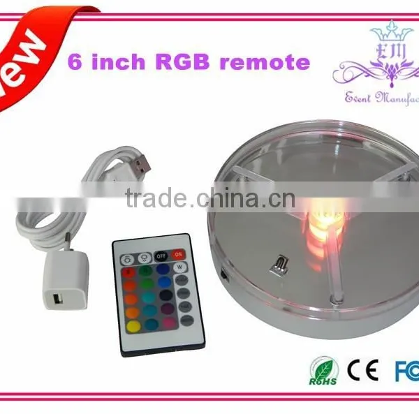Round Multicolor Led Centerpiece Light Base 6 Inch Vase Lights Led With CE/RoHs Certificate