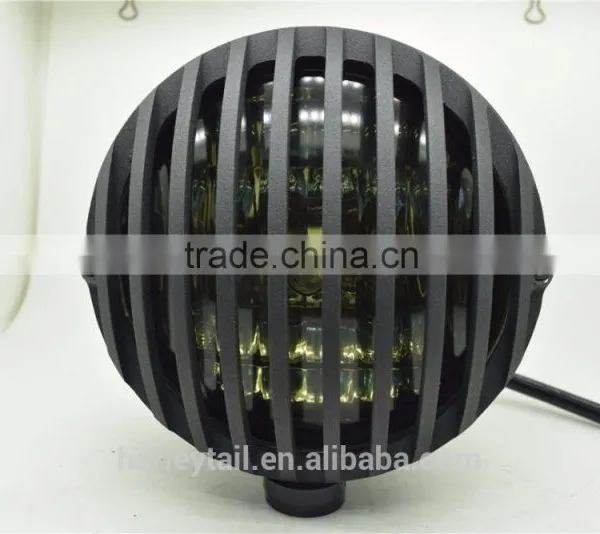 Smoke Lens Motorcycle Headlight Grille Headlight With Smoke Glass Lens