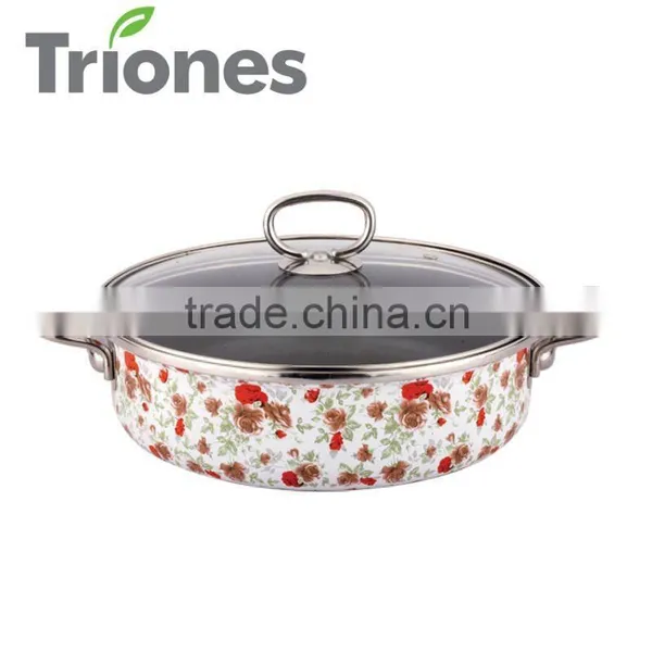 Non-stick Enamel Shallow Casserole