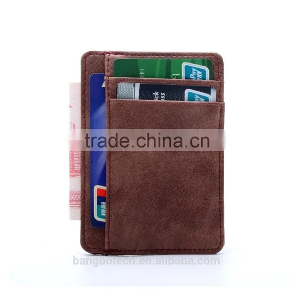 Factory Wholesale Leather Card Case With Money Compartment Credit Card Bag photo-4