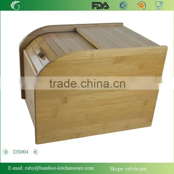 DX004/Bamboo Rice Holder Exquisite Bamboo Sliding Lid Rolltop Loaves Bread Box Storage Bin photo-2