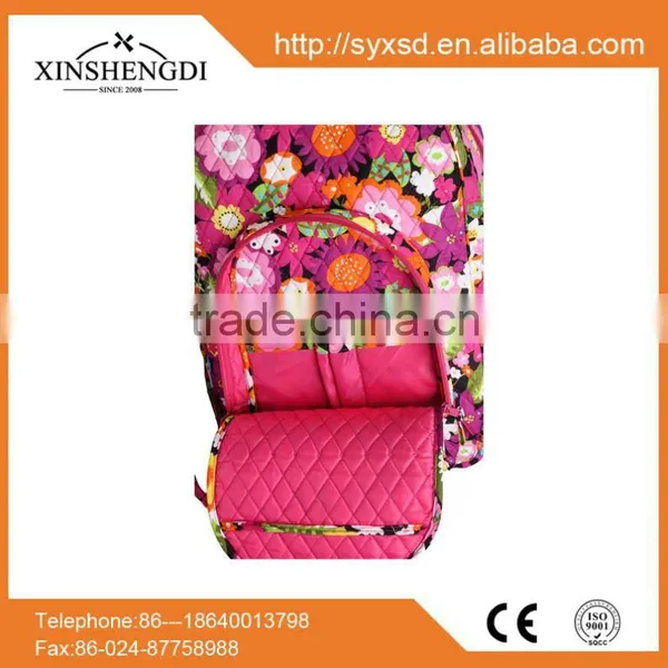 2016 Wholesale Cotton Candy Quilted Textile Printing Foldable Aoking Backpack photo-3