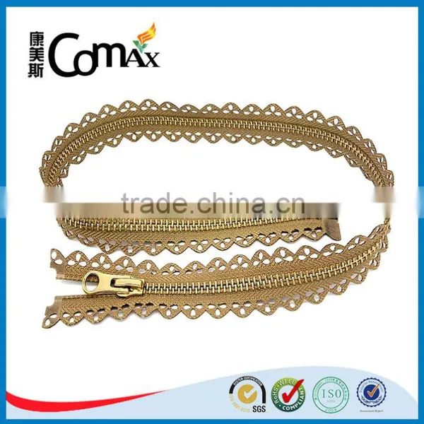 One Close Euro Style Shiny Gold Metal Zip for Bag photo-6