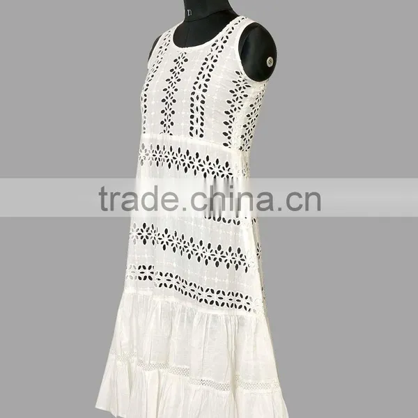 The New 2016 Women's Wear Sleeveless Floral Cotton Dress Bohemian Dress Beach Dress