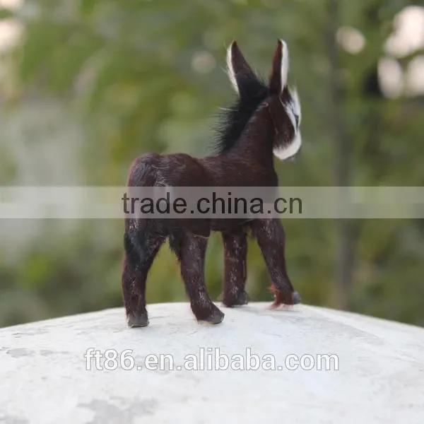 Craft Made Goat Fur Walking Donkey Garden Decor Christmas Donkey photo-4