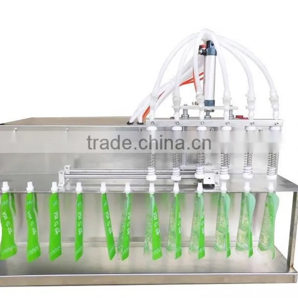 Semi Automatic Six Heads Liquid Water Filling Machine for Spout Bags photo-3