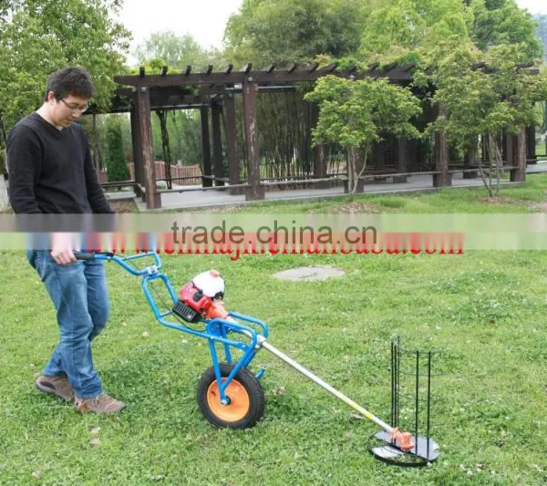 High Quality Hand Push Type With Tyre Brush Cutter/Wheat Harvester 40.2 cc Mini Rice Harvester/brush Cutter photo-2