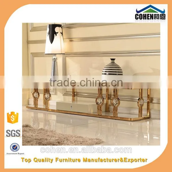 Royal Luxury Golden Stainless Steel Hotel/living Room Furniture Coffee/center Table B818G photo-3