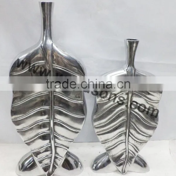 Home Decor Floor Vase , Antique Finish Vase , Tabletop Flower Vase , Metal Flower Antique Vase photo-6