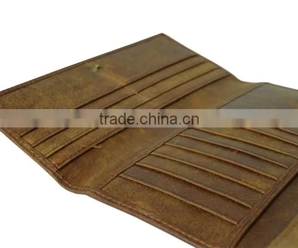 Promotion Gifts Crazy Horse Leather Long Credit Card Wallet Men With Coin Pocket photo-4