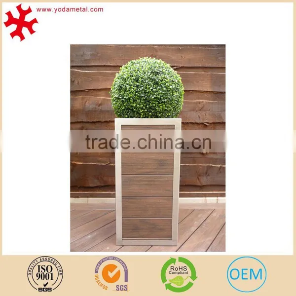 Outdoor Garden Plant Pot Tall Squre Stainless Steel Frame With GRP Panels photo-2