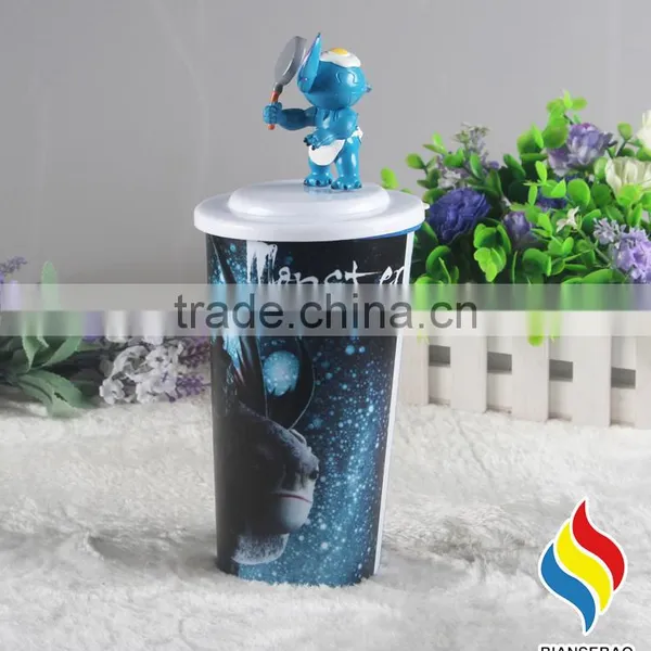 BPA Free Customized Made pp Plastic Cup With Top Figurine photo-4