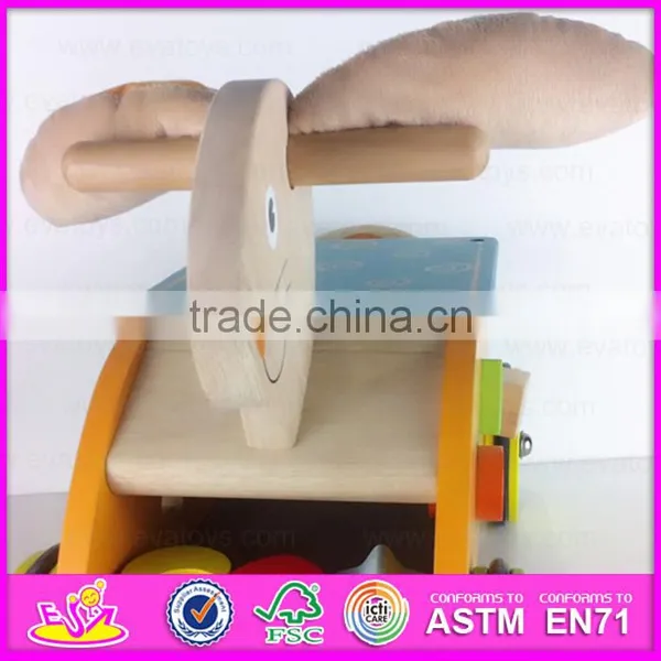 2015 Newly Cheap Kids Wooden Tricycle With Blocks,Lovely Rabbit Design Wooden Tricycle,Comfortable Safe Wooden Tricycle W16A018 photo-4