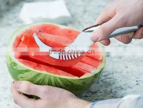 2016 Online Shopping Vegetable Slicer as Seen on tv Watermelon Cutter Knife With Rubber Handle photo-5