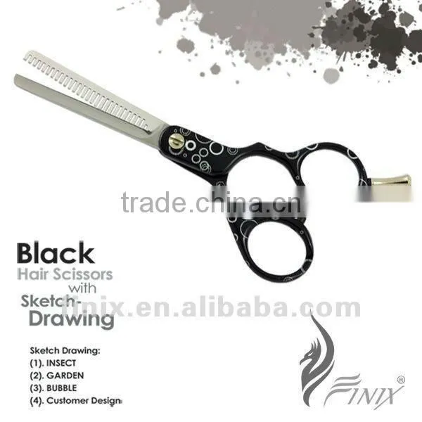 Zinc-Alloy Handled Customized Engraved Pattern Tattoo of Hair Scissors photo-4