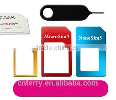 Best Selling 4 in 1 Nano Sim Card Adapters / Standard Sim Card SIM Card & Tools For Iphone 4 / 4S/ 5 / 6 /6S photo-2