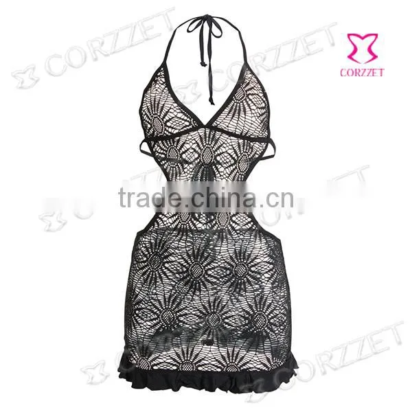 Black Sexy Backless Girls Nighty Sexy Wear Lingerie photo-2