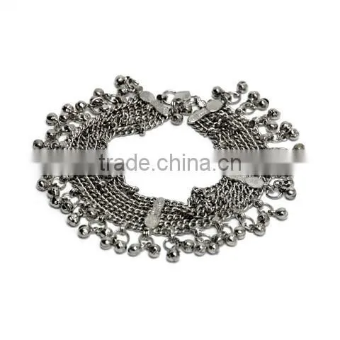 OXIDIZED SILVER Plated GYPSY CHAIN ANKLET PAYAL Foot Bracelet photo-2