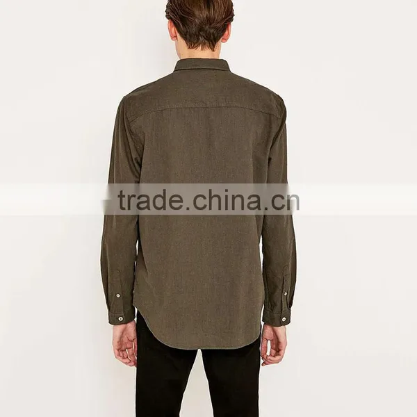Mens Casual Shirt 2014 New Style Custom 100% Polyester Dress Shirts for Men photo-3