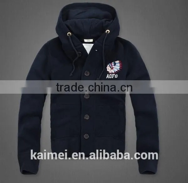 2017 New Design Popular Eco-friendly Breathable Fleece Sports Zipper Hoodie CVC (60/40) photo-2