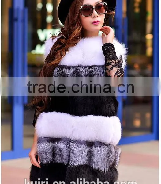 High Quality Hot Sales Type Whole Fox Fur Skin Long Multi Color Vest Winter Coat Warms photo-4
